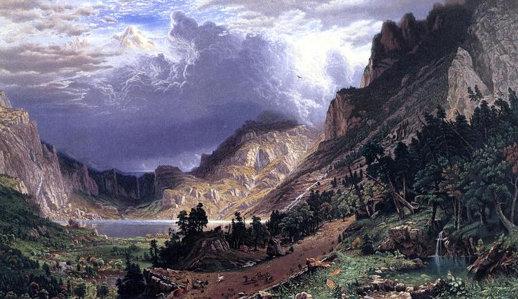 Albert Oil Painting Storm in the Rocky Mountains, Mt. Rosalie